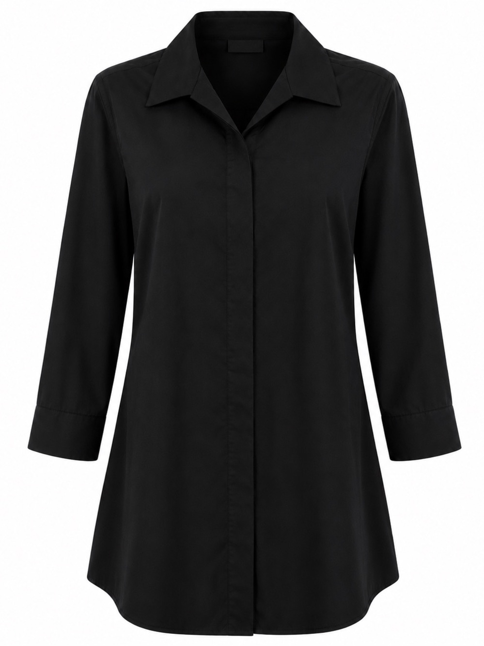 Chicos black button down tunic top, size 16, Chicos size 3